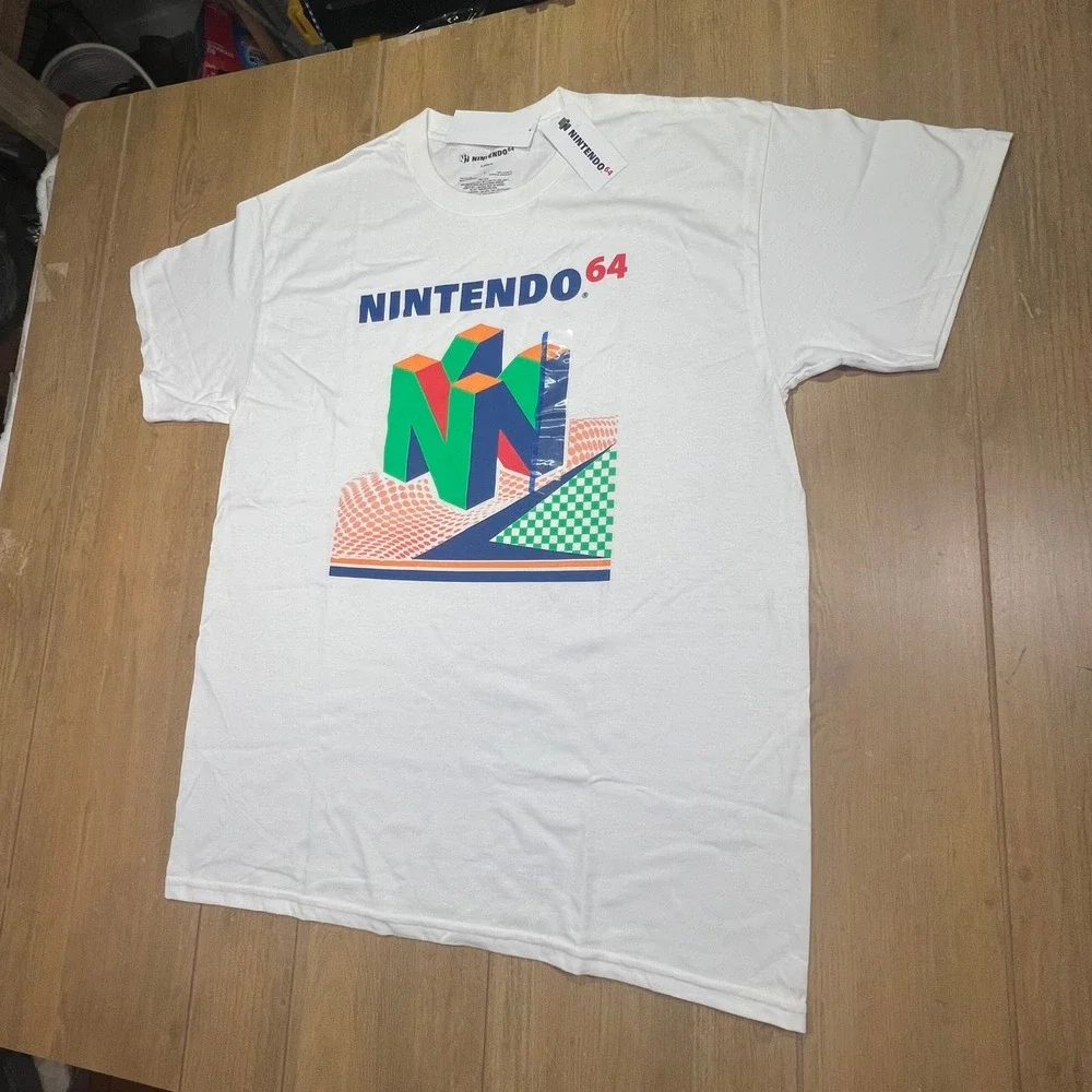 Nintendo‎ 64 N64 dead stock Graphic T-Shirt White Mens Large New Isaac Morris